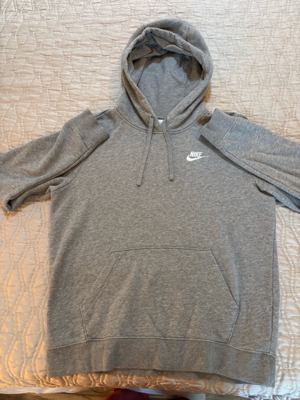 Nike Heather Gray Pullover Hoodie with Logo